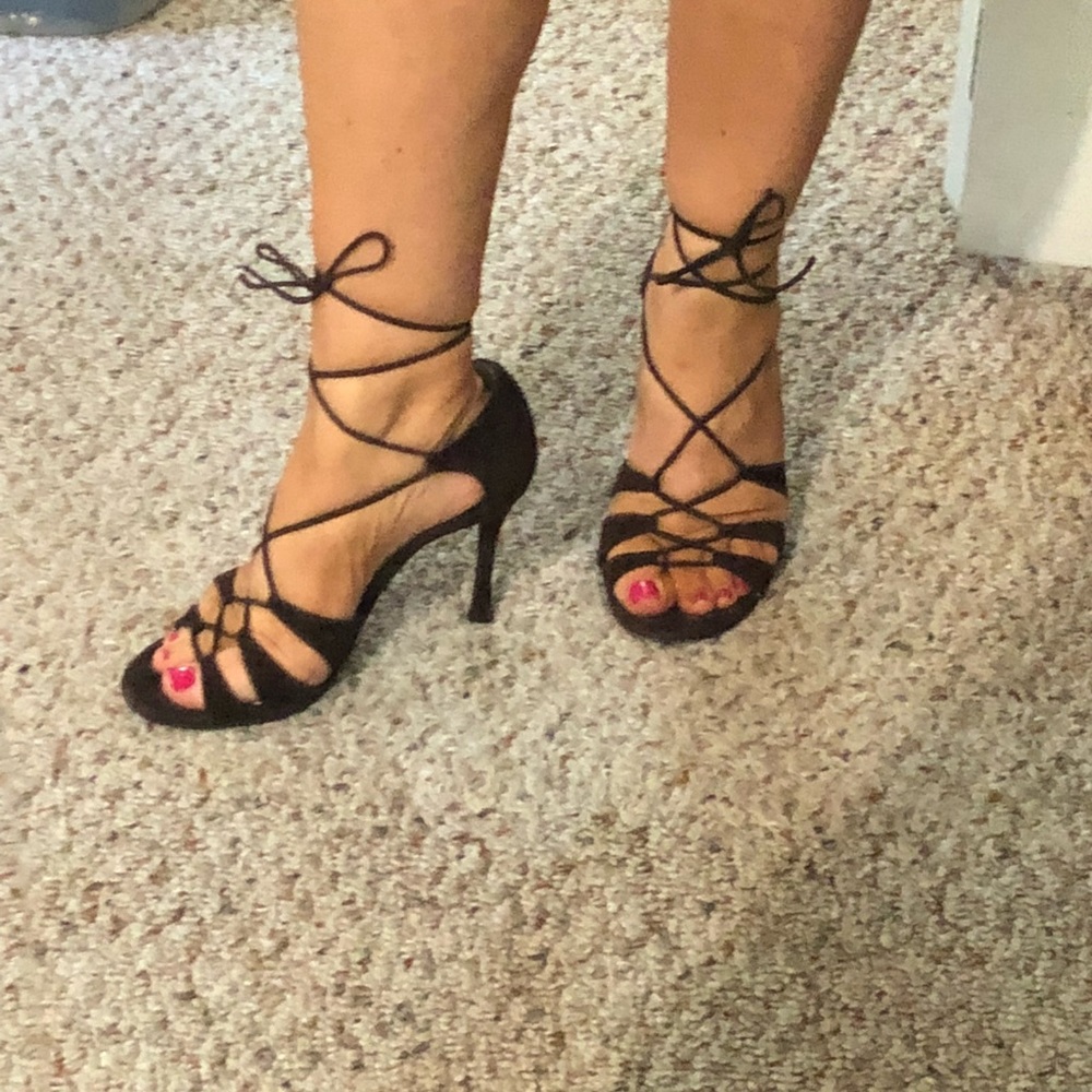 Charles David Suede Lace-Up Heels
